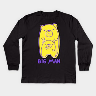 Big Man Father and Son Bear Matching Outfits - Adult Kids Long Sleeve T-Shirt